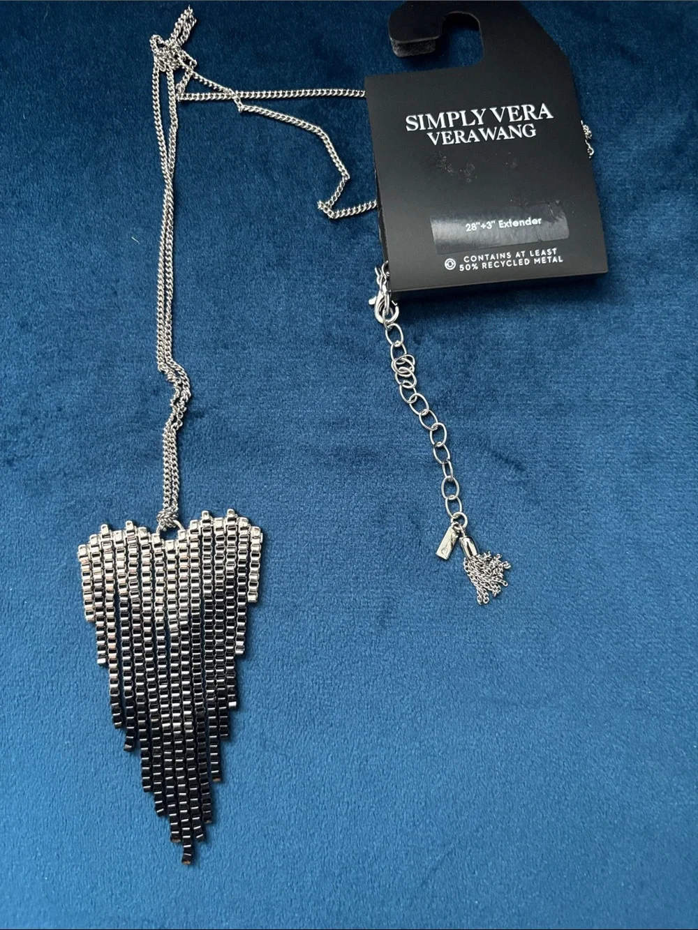 Simply Vera Vera Wang Gunmetal-Tone Fringe Necklace with Matching Earrings
